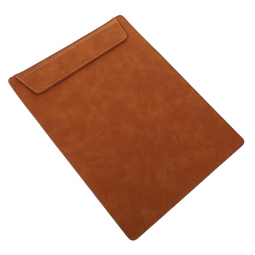 DIYEAH Büroklammer Bleistiftskizze Zwischenablage Konferenz-Schreibtafel -Klemmbrett Clip buchstabentafel write board Multifunktionsplatine Organisator für Papierakten Leder Brown von DIYEAH