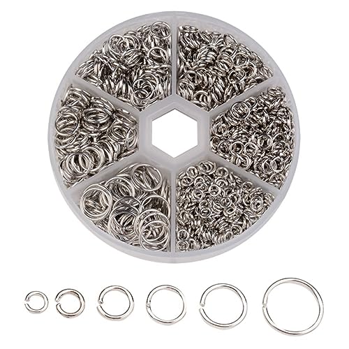 DIYEAH DIY Schmuckzubehör Set Handgemachte Aufhängeringe Aus Geschlossene Ringe Verschiedenen Größen 4mm 5mm 6mm 7mm 8mm Silberfarbene Verbindungselemente Für Die von DIYEAH