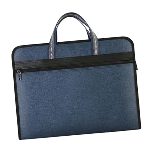 DIYEAH Dokumententasche Handtasche Bürotasche aktenmappe aktenordner Dateiordner Taschen Mesh-Dokumentordner Reisen Kleiner Aktenorganisator Inhaber eines Reisedokuments Segeltuch Blue von DIYEAH