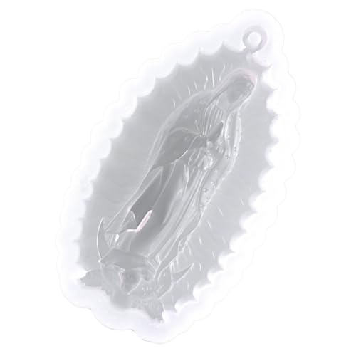 DIYEAH Engelsform mother of god heilige maria key chain dekorationen silikongießform Seifenbasis quadratische Kuchenform Silikonform Jungfrau Maria Epoxid-Silikon-Gießform Kieselgel Weiß von DIYEAH