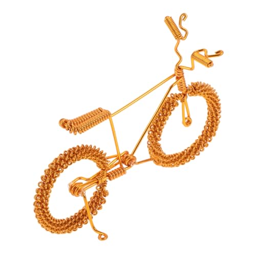 DIYEAH Fahrradmodell lustiges Fahrrad Modell Alu Draht Fahrrad Dirtbike Miniatur-Kunstfahrrad -Modell Aluminiumdraht Golden von DIYEAH