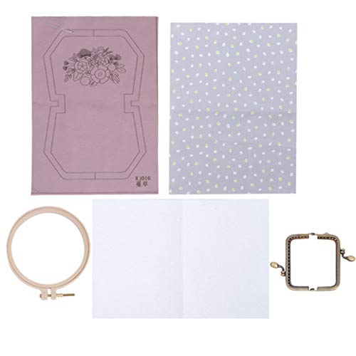 DIYEAH Frau Handarbeitswerkzeuge Stich Häkelset Stickset Stickstift Set zur Herstellung von Teppichen embroidery set handwerkskunst Stickwerkzeuge für Anfänger Taschenstickerei Violet von DIYEAH