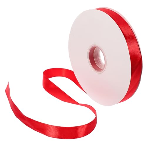 DIYEAH Geschenkverpackungsband Satinband Verdrahtet Wickelstoffband Organza-satinband Satinband Rose Gitterband Farbiges Satinband Blumenkranzband Breites Band Ripsband Rot Polyester von DIYEAH