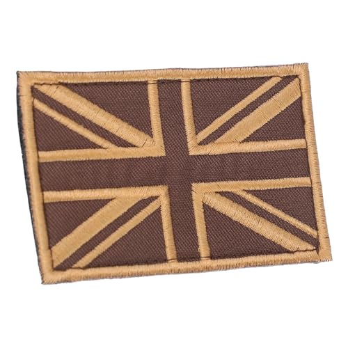 DIYEAH Gestickte Aufnäher Für Bekleidungsstücke Patch Mit Britischer Flagge Flecken Cooles Pflaster Abzeichen Mit Aufnähern Süße Aufnäher Union-jack-aufnäher Stoff Brown von DIYEAH