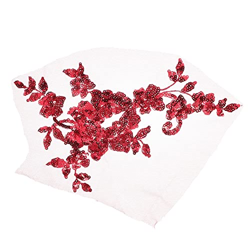 DIYEAH Gestickter Spitzenaufnäher Flicken für Jacken Blumenbeete Spitze Blumenflecken Applikationen Blumenstickerei pailletten sequin Stickflicken aufbügeln Flicken für Kleidung Polyester von DIYEAH