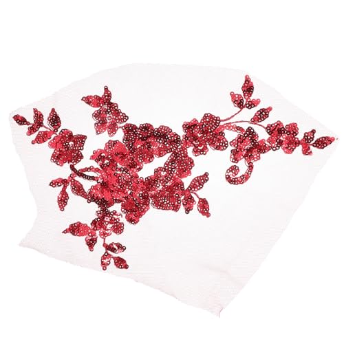 DIYEAH Gestickter Spitzenaufnäher pailletten sequin aufbügel-flicken apfelding rhinestones Stickstabilisator Blumen Flicken aufbügeln Aufnäher zum Aufbügeln für Kleidung Polyester von DIYEAH