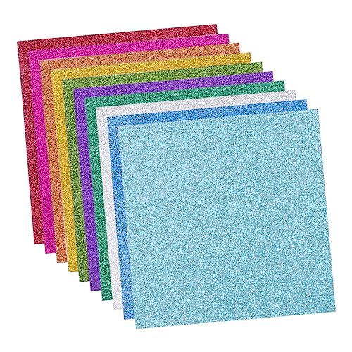 DIYEAH Glitzerpapier Set Buntes DIY Bastelmaterial 10 Farben Ideal Für Kreative Bastelprojekte Und Dekorationen von DIYEAH