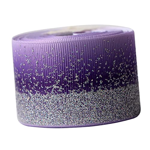 DIYEAH Gurtband mit Farbverlauf geschenkband seidenband Glänzendes Band Glitzerband Schimmerndes Band strassband floristentape Taupe Bänder Spitzenband Dekoration Produkt Violett von DIYEAH