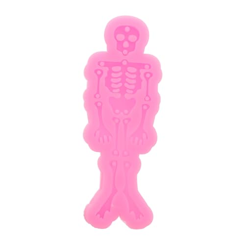 DIYEAH Halloween Silikonformen Skelett Form Schlüsselanhänger Harzform Schokolade Süßigkeiten Tonformen Für Epoxidharz Anhänger DIY Basteln Rosa von DIYEAH