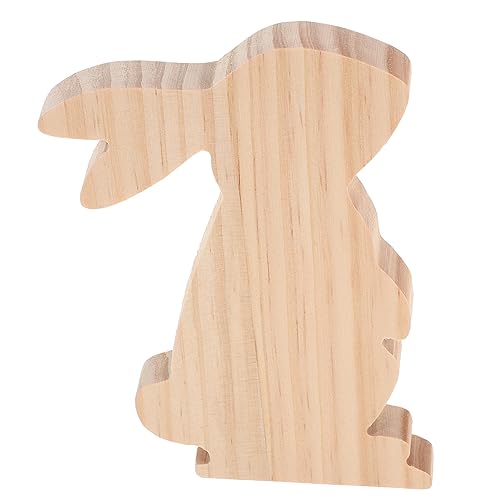 DIYEAH Hasenschmuck aus Holz Tiere ausgestopft Hasendekoration auf dem Tisch Kaninchen Holzhasen Dekoration Osterhasen Dekoration leerer Hasenausschnitt Tischschilder zu Ostern von DIYEAH