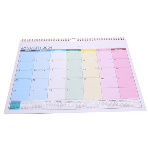 DIYEAH Kalender 2024 Intelligenter Kalender Wandkalender Jahreskalender Notizblock-kalender Leerer Kalender Kalenderplaner Kalender Kalender Großer Tischkalender Monatlich Tag Papier von DIYEAH