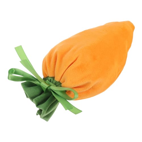 DIYEAH Karottenbündeltasche Aufbewahrungskorb Für Süßigkeiten Matte Lebensmittelbeutel Süßigkeiten Karotten Keks-geschenktüten Matte Geschenktüten Tasche Mit Kordelzug Samtstoff Orange von DIYEAH