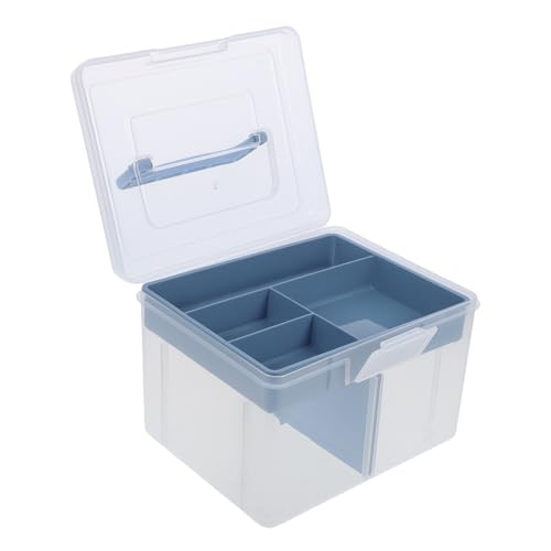 DIYEAH Kasten für Münzen geld sparen box geldbörse Geld und Karten Organizer sortierbox Kartenaufbewahrungsbox Bastel-Organizer mit Tablett Münzhalter Plastik Blue von DIYEAH