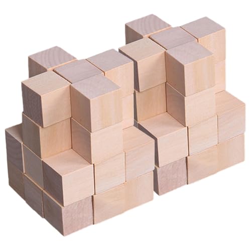 DIYEAH Bausteine Spielzeug Holzwürfel Blanko Kleine Holzbausteine Unbehandelte Holzklötze 2cm Bausteine Fichtenholz Für Stapelspielzeug Und Diy Materialien von DIYEAH