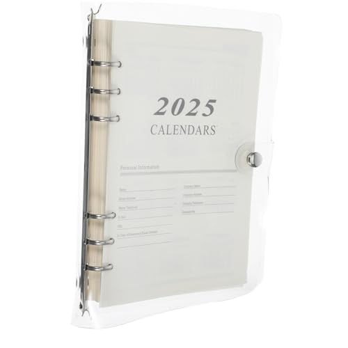 DIYEAH Loseblatt-notizbuch Tagebuch Planer Zeitplan Buch Monatsplaner Notizblock Agenda Notizblock Ordnerplaner 2025 Monatsplaner 2025 Undatierter Wochenplaner Tagesplaner Pvc Transparent von DIYEAH