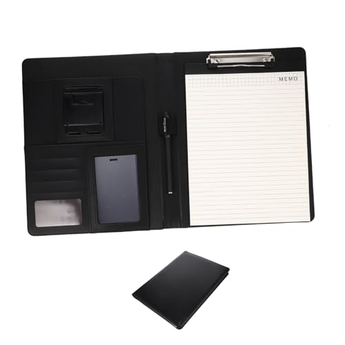 DIYEAH Mappe Schwimmbad Halterung Untersetzer Die chai kreditkartenhalter credit card holder Arbeitsordner Verwaltungsordner zip binder Datei liefern Tafel im Format A4 Pu Black von DIYEAH