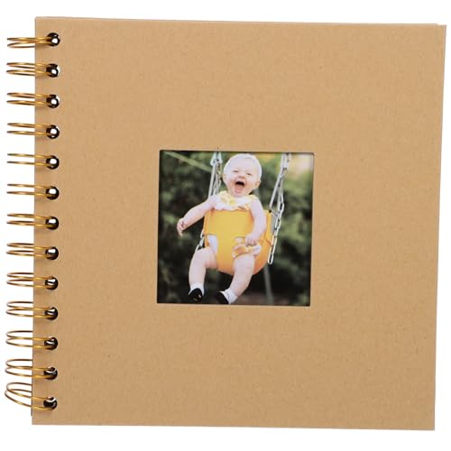 DIYEAH Mini-Album Selbstklebende Seiten Für Fotoalben Junge Hardcover-bilderalbum Hochzeitsfotoalben Fotoalbum Personalisiertes Gästebuch Foto-Scrapbook-Album Gästebücher Papier Khaki von DIYEAH