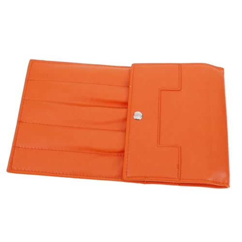 DIYEAH Nadeletui Nähwerkzeuge Aufbewahrungstasche Häkelzubehör Leder Orange Stricknadeltasche von DIYEAH