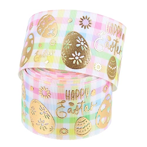 DIYEAH Osterband Ornamente Dekoration dünnes Band Frühlings-Bastelband Dekore geschenkband ostern ostergeschenk verpackung ostern DIY band Ostergeschenk-Verpackungsband Polyester Colorful von DIYEAH