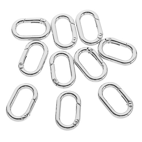 DIYEAH Feder Schlüsselanhänger Schnalle 10pcs Oval Karabiner für Rucksack Einfach Öffnen und Schließen Stilvolle und von DIYEAH