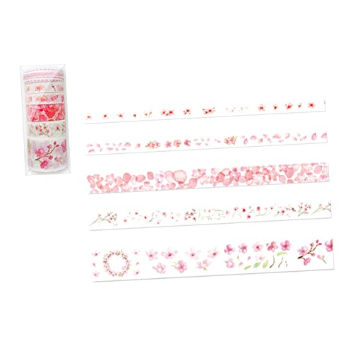 DIYEAH Packung Washi Masking Tape Set Dekorative Klebebänder Für DIY Handwerk Geschenkverpackungen Und Scrapbooking Sakura Washi Tapes Linienrollen von DIYEAH