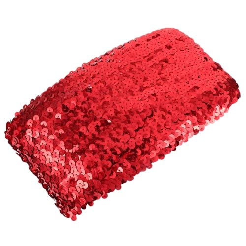 DIYEAH Paillette Gearbeitete Zierleiste Vlies Funkeln Bekleidungszubehör Verzierungen Trimmen Outdoor-stoff Maskerade Faltenrock Stoff Drapieren Fleecestoff Randbereich Leinen Rot Plastik von DIYEAH