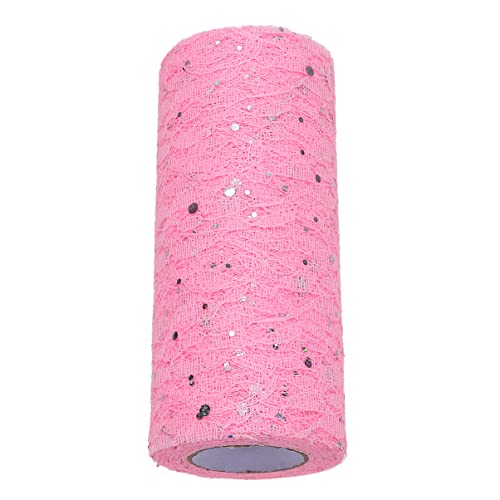 DIYEAH Rollen Tüll für Geschenkverpackung hochzeitsdeko wedding decoration Table skirt home decor Tischläufer in Roségold Herzstück Tischdekoration Tüll zur Dekoration Spitze Tüll Rosa von DIYEAH