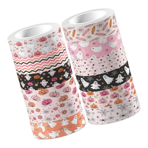 DIYEAH Satz Halloween-dekoration Geschenkband Kürbisbänder Kürbis Washi Tape Halloween-packband Halloween-washi-papier Halloween-klebeband Tagebuchband Herbst-klebeband Aufkleber von DIYEAH