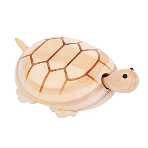 DIYEAH Schildkröten auto pädagogisches Handgeschnitzte Schildkröte Handgeschnitzte Holzfigur Tierfigur für kreative Desktop-Ornament Schildkröten-Malerei hölzern Khaki von DIYEAH