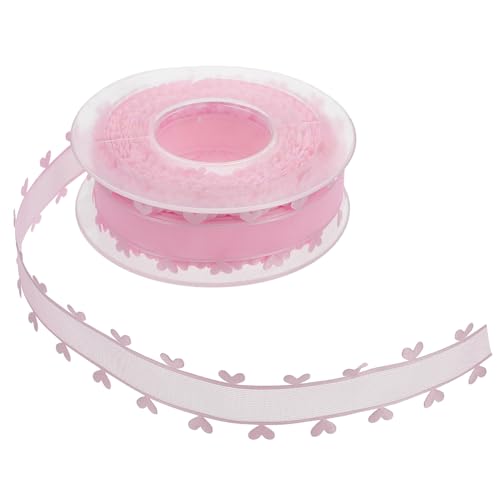 DIYEAH Schleife ribbon bandfeile die bescherung lovence dekobänder Party Valentinsband Satinband Sackleinen Strauß funkelnd Blumenverpackungsband Geschenkband selber machen Polyester Rosa von DIYEAH