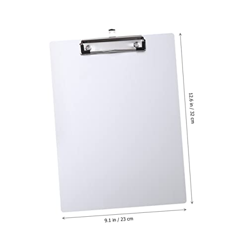 DIYEAH Schreibtafel aus Metall Schlüsselanhänger aus pfirsichfarbenem Plüsch Zwischenablageordner Klemmbretter Aluminium Papier-Klemmbrett A4-Ordnerhalter a4 ordner schreibtafel Silver von DIYEAH