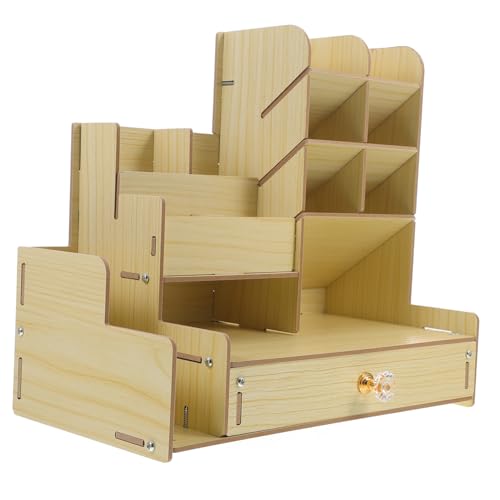 DIYEAH Schreibtisch- Bürobedarf Organisator Der Ablage Schreibtischorganisatoren Schreibtisch-organizer Aus Weißem Netzstoff Besteckschublade Bleistift Light Brown Holz von DIYEAH