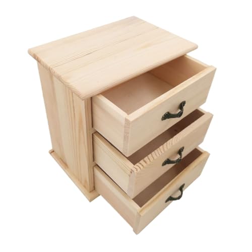 DIYEAH Schreibtisch Miniatur-puppenhaus-kommode Organizer Für Schreibtischschubladen Puppenhaus-bücherregalmodell Schreibtisch-organizer Aus Bambus Schrankschublade Holz von DIYEAH