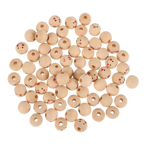 DIYEAH Smile Beads Holzperlen Zum Basteln Für Und Erwachsene Runde 12mm Holzperlen Für Schmuckherstellung Halsketten Und Haaraccessoires von DIYEAH