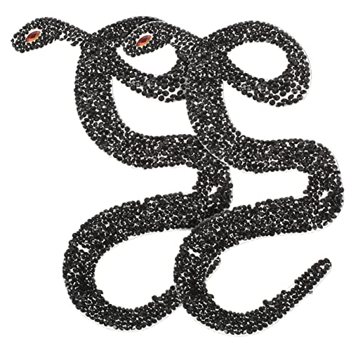 DIYEAH Snake Design Stoffaufnäher Schwarze Dekorative Stickapplikationen Für Kleidung Multifunktionale Rückenelemente Zur Reparatur Und Verschönerung Von Textilien 8cm x 17cm von DIYEAH