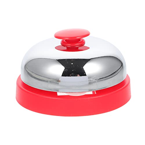 DIYEAH Spielglocke Ladenglocke Handglocken gehaltenen Tischservice Abendessen Glocke Kuhglocke tischglocke tischklingel Handpresse Glocke Schalter Rezeption Barring Tischrufring Chrom rot von DIYEAH