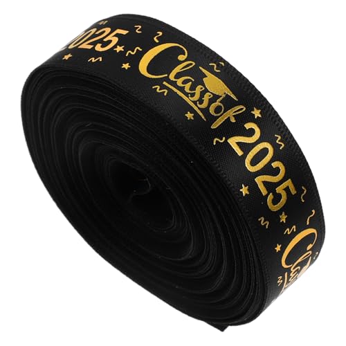 DIYEAH Staffelungsband Wickelband Herzlichen Glückwunsch Grad Band Exquisites Geschenkband Verpackungsband Präsentieren Geschenkverpackungsbänder Paketband Diy Bastelband Black Polyester von DIYEAH