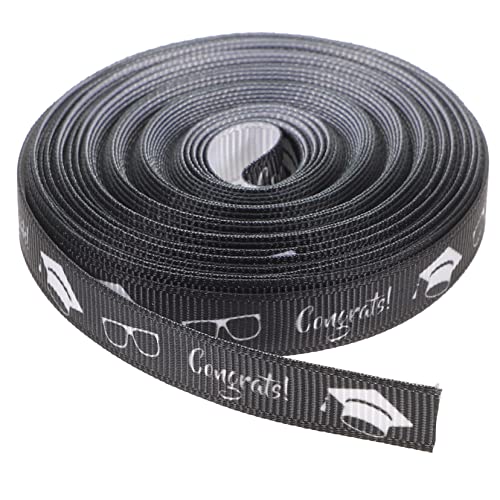 DIYEAH Staffelungsband seidenband ribbon Geschenkband für Geburtstage Geschenkband für Abschlussfeiern geschenkeband Dekorationen Strauß Einladung Partygeschenke Paketband Polyester Black von DIYEAH