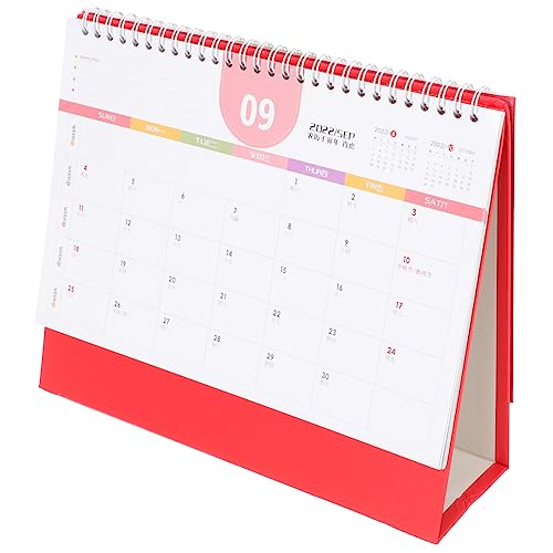 DIYEAH Stehender Kalender chinese new year chinesisch neujahr genschenkideen bürodeko chinesischer Kalender Staffelei-Tischkalender Tischkalender 2023 Kaninchen-Jahreskalender Papier rot von DIYEAH