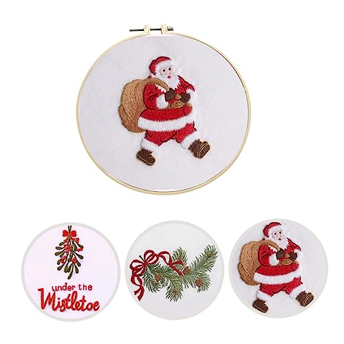 DIYEAH Stickmaterialien Für Weihnachten Weihnachts-tags Stickerei-kits Weihnachtsstich Weihnachts-sticksets Weihnachtsstrümpfe Masse Stich-kits Bausätze Bastelsets Für Erwachsene von DIYEAH