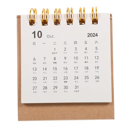 DIYEAH Tischkalender 2024 Stand Digitaler Kalender Tischkalender Mit Löchern Schreibtischkalender Fürs Büro Süßes Schreibtischzubehör Schlau Whiteboard-kalender Kalenderkarte Papier von DIYEAH