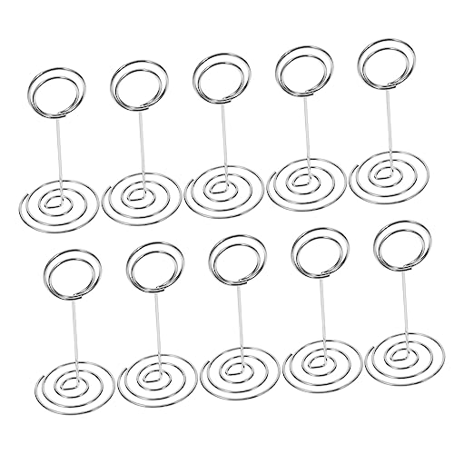 DIYEAH Tischkartenhalter Aus Draht Elegante Tischnummernhalter Und Kartenclips Für Hochzeiten Und Veranstaltungen Silberfarbene Peacock Round Design 85mm von DIYEAH