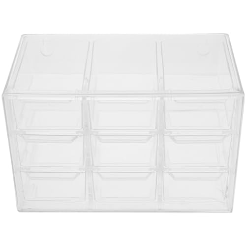 DIYEAH Transparente Mit 9 Fächern Schubladenbox Für Schmuck Make up Und Bürobedarf Staubdicht Und Ideal Für Desktop Organisation Multifunktionale Sortierbox Für von DIYEAH