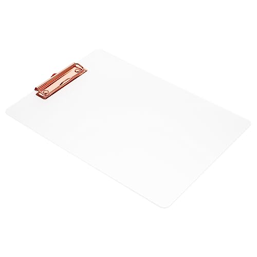 DIYEAH Transparenter Boardclip Zwischenablage Datei-clip Professionelle Klemmbretter Papierhalterbrett Extra Großes Klemmbrett Pflegeklemmbrett Klappbares Klemmbrett Clips Acryl Rose Gold von DIYEAH