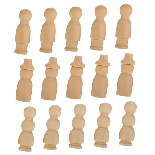 DIYEAH Unbemalte Holzfiguren Zum Basteln DIY Peg Dolls Aus Naturholz Für Leere Holzpuppen Zum Bemalen Und Dekorieren Kreatives Für Bastelprojekte von DIYEAH