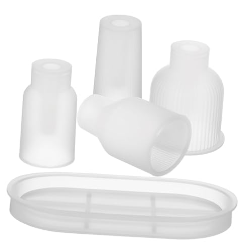 DIYEAH Vase Gießform Set 1 Tray + 4 Vasen Wiederverwendbare Epoxidharz Formen Für Blumenvasen Und Tischdekoration Silikonformen Für Kreative DIY Projekte von DIYEAH