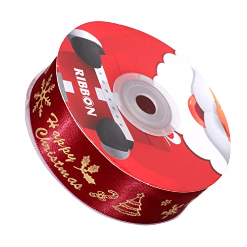 DIYEAH Weihnachtsband geschenkband ribbon weihnachts dekoration weihnachtsbänder Kräuselband zum Einwickeln Weihnachtsschleifen für Kränze Gold Verpackungsband Wickelband Polyester rot von DIYEAH