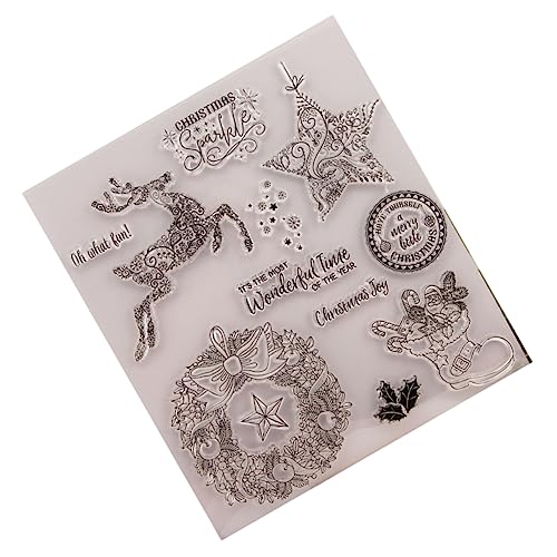 DIYEAH Weihnachtsmarken klar Maskierung Ordner dekorative transparente Stempel Edelsteine Streifen letter paper scrapbook dekoringe klarer stempel DIY brief transparenter Siegelstempel von DIYEAH