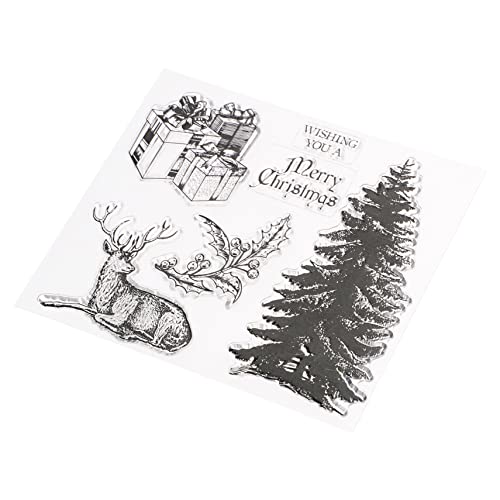 DIYEAH Weihnachtsstempel zum selber machen Journaling Schrott Buchstabenaufkleber Briefe Sammelalbum letter paper scrapbook weihnschtsbaum nootbook klare Briefmarken Weihnachtsmarken klar von DIYEAH