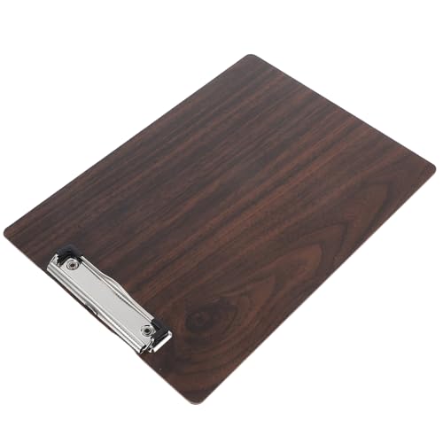 DIYEAH Zwischenablage Holz Clipboard Zeichenbrett Tragbares Clipboard Zeichentafel Outdoor -Projektor Zeichenwerkzeug-Tafelklammern Bastelbrett Skizzenbrett Holz und Edelstahl Coffee von DIYEAH